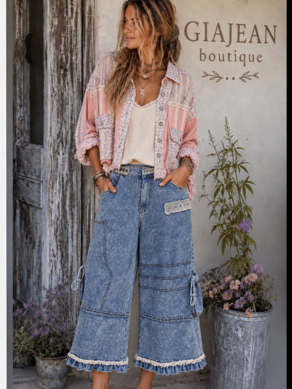 ❤️ POL “ DANI ” POL Denim Twill Wide Leg Pant